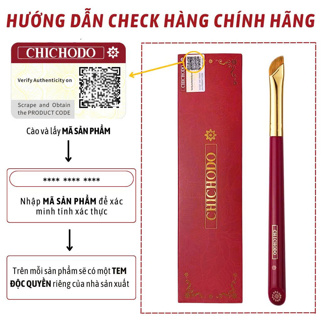 Cọ kẻ bọng mắt, tém mày, kẻ mắt siêu mảnh Chichodo Small Angled Detail C131